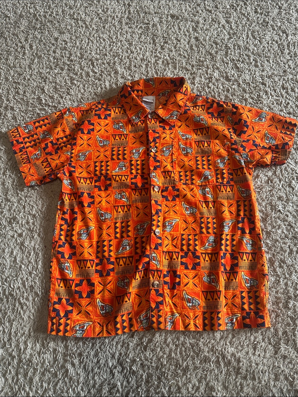 Disney Store Toy Story Buzz Lightyear Short Sleeve Hawaiian Button Up Shirt